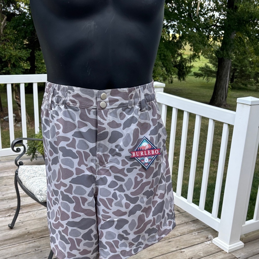BURLEBO Gray Camo Athletic Shorts
